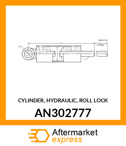 CYLINDER, HYDRAULIC, ROLL LOCK AN302777