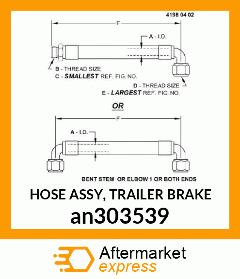 HOSE ASSY, TRAILER BRAKE an303539