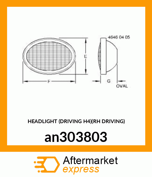 HEADLIGHT (DRIVING H4)(RH DRIVING) an303803