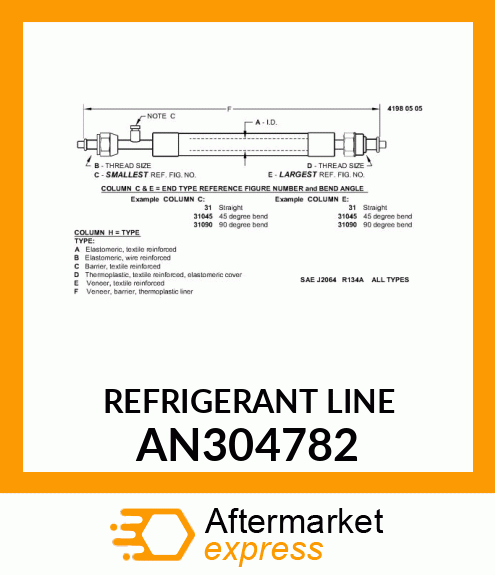 REFRIGERANT LINE AN304782