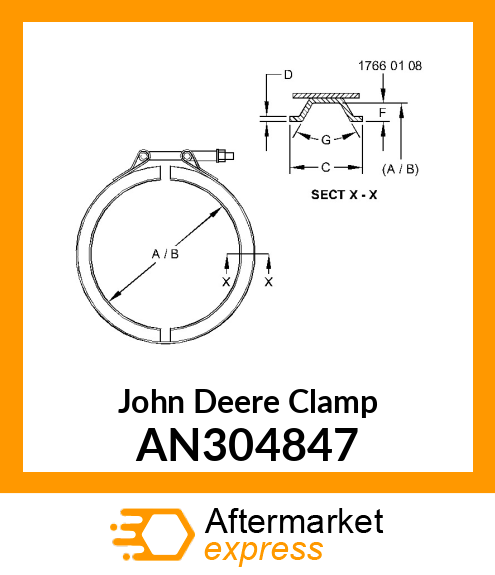 CLAMP, 2" FP FLANGE AN304847