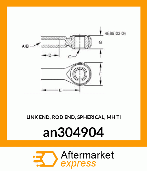 LINK END, ROD END, SPHERICAL, MH TI an304904