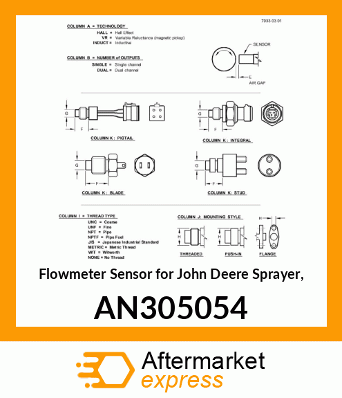 SENSOR, SENSOR, FLOWMETER AN305054