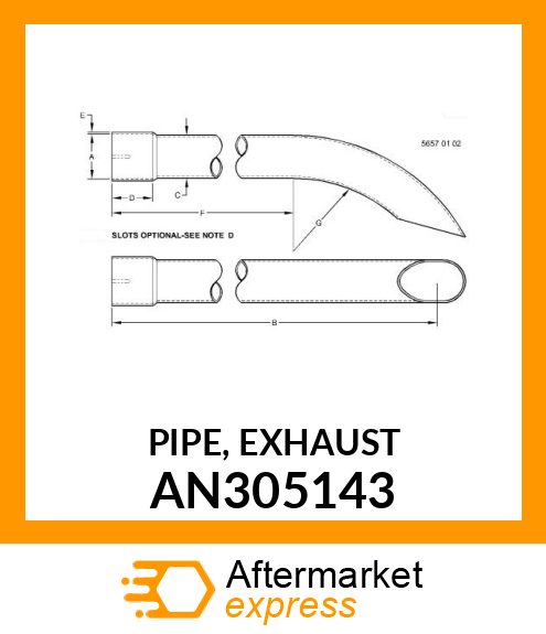 PIPE, EXHAUST AN305143