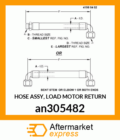 HOSE ASSY, LOAD MOTOR RETURN an305482