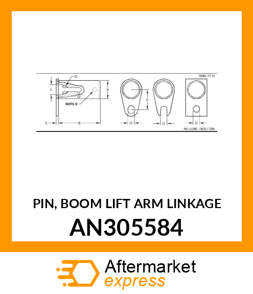 PIN, BOOM LIFT ARM LINKAGE AN305584