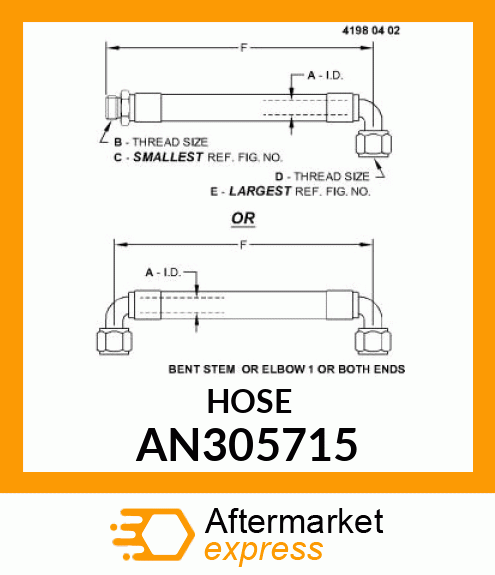 HYDRAULIC HOSE, HOSE ASSY, PROPEL AN305715