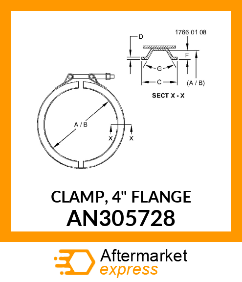 CLAMP, 4" FLANGE AN305728