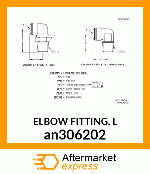 ELBOW FITTING, L an306202