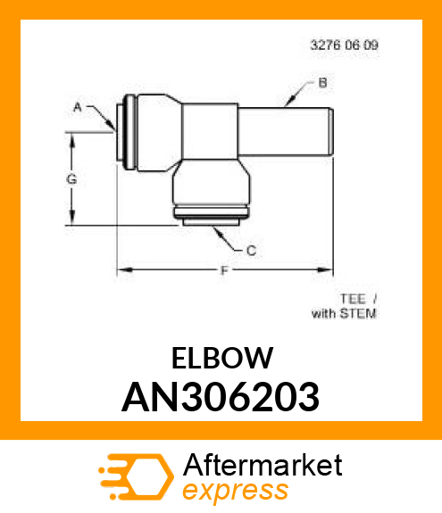 TEE FITTING, L AN306203