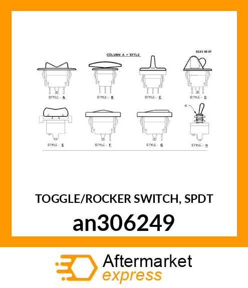 TOGGLE/ROCKER SWITCH, SPDT an306249