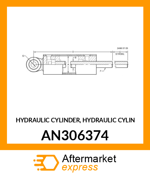 HYDRAULIC CYLINDER, HYDRAULIC CYLIN AN306374