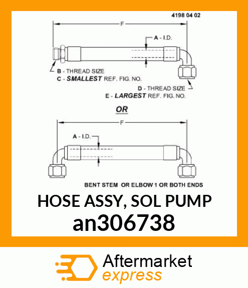 HOSE ASSY, SOL PUMP an306738