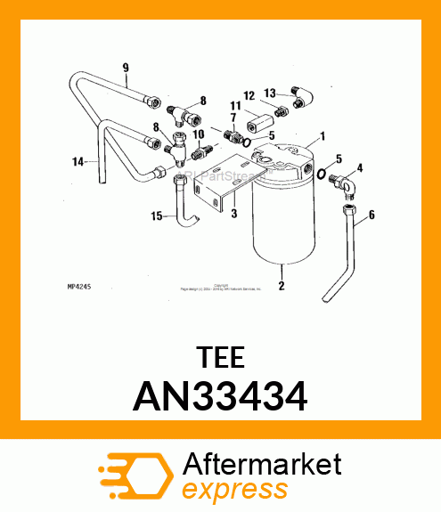 TEE ASSY SWIVEL RUN AN33434