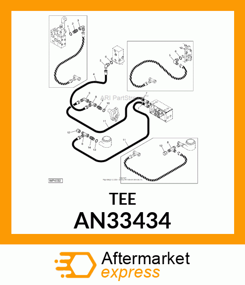 TEE ASSY SWIVEL RUN AN33434