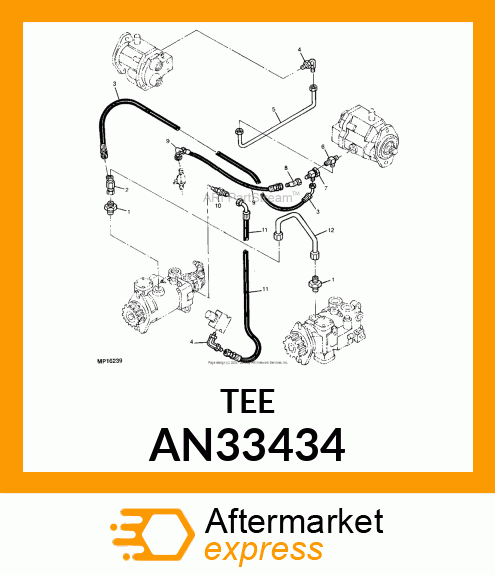 TEE ASSY SWIVEL RUN AN33434