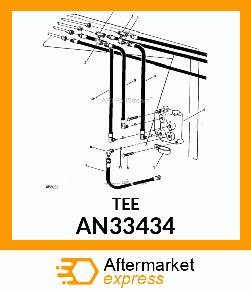 TEE ASSY SWIVEL RUN AN33434