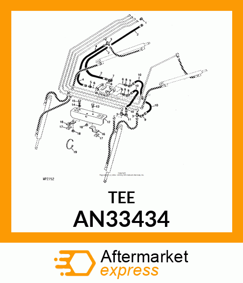 TEE ASSY SWIVEL RUN AN33434