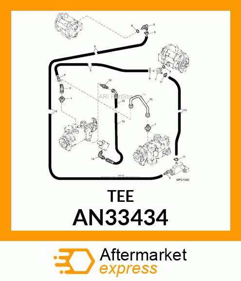 TEE ASSY SWIVEL RUN AN33434