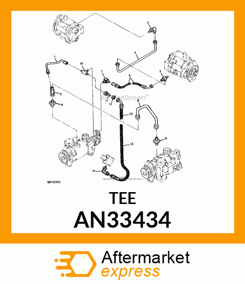 TEE ASSY SWIVEL RUN AN33434