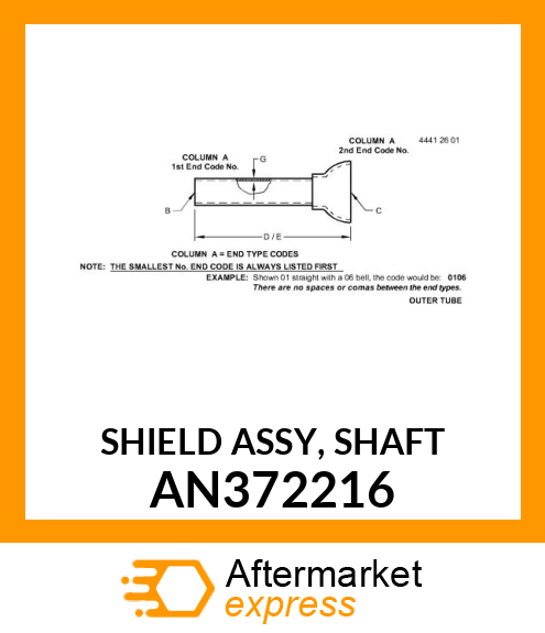 SHIELD ASSY, SHAFT AN372216