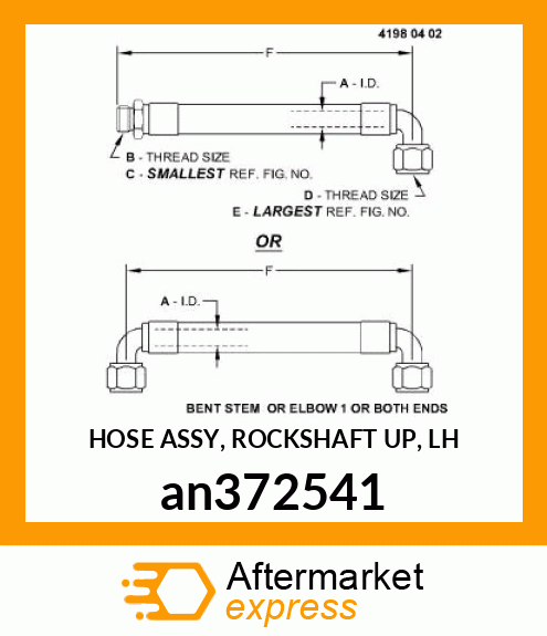 HOSE ASSY, ROCKSHAFT UP, LH an372541