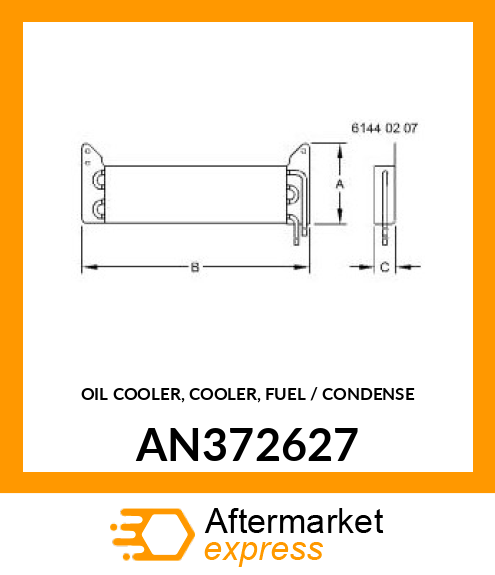 OIL COOLER, COOLER, FUEL / CONDENSE AN372627