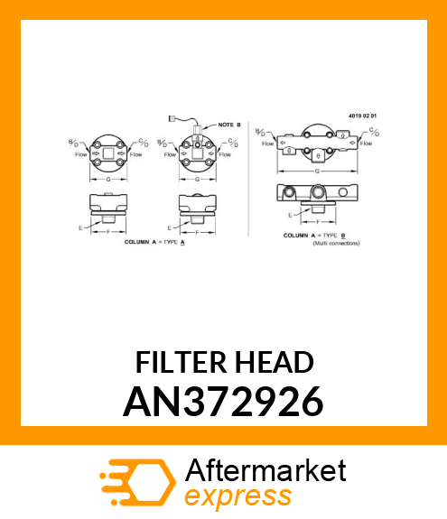 FILTER HEAD, FILTER ASSY, HEAD amp; SP AN372926