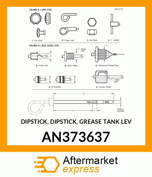 DIPSTICK, DIPSTICK, GREASE TANK LEV AN373637