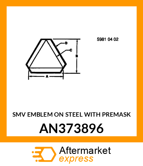 SMV EMBLEM ON STEEL WITH PREMASK AN373896