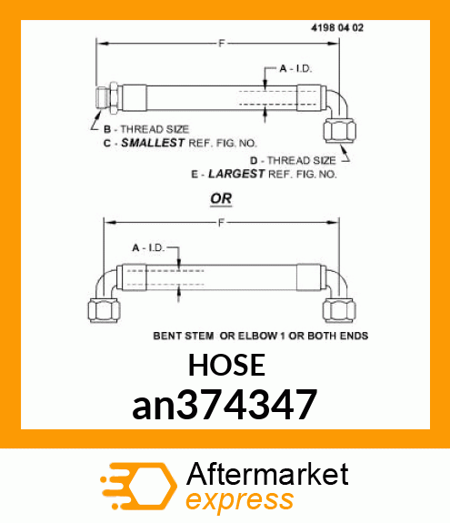 HOSE ASSY,BALER LATCH CYL,LH ROD an374347