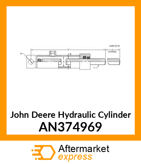HYDRAULIC CYLINDER, SINGLE ACTING E AN374969
