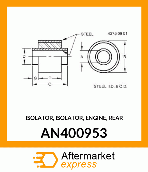 ISOLATOR, ISOLATOR, ENGINE, REAR AN400953