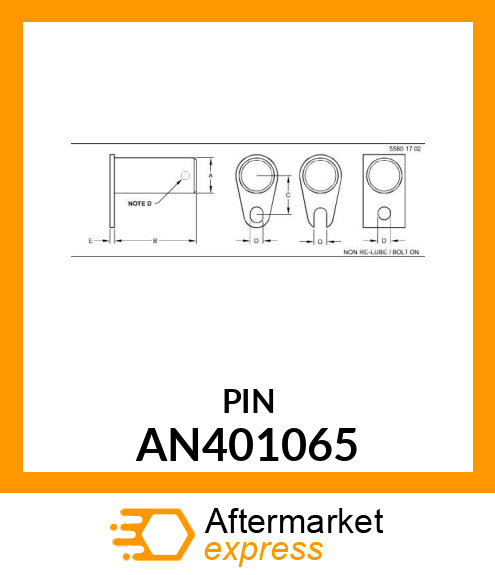 PIN FASTENER, PIN, OUTER WING AN401065