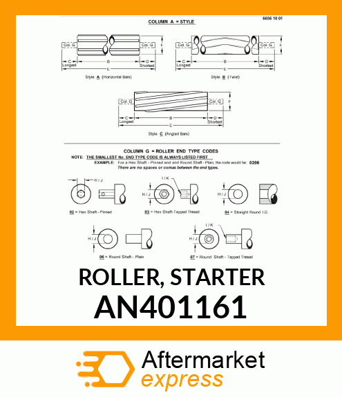 ROLLER, STARTER AN401161