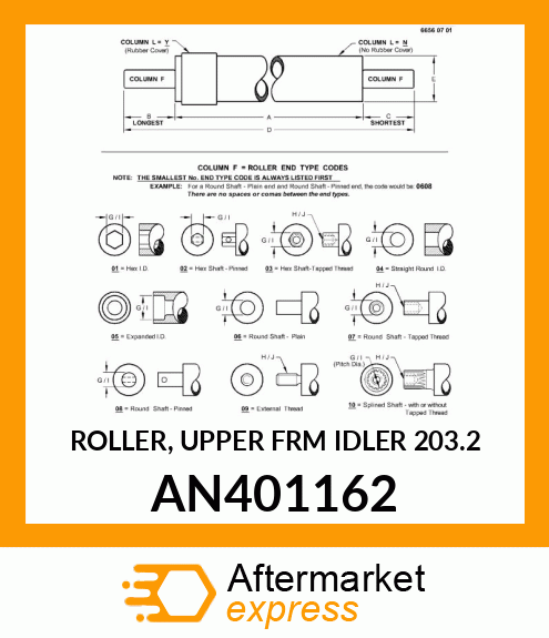 ROLLER, UPPER FRM IDLER 203.2 AN401162