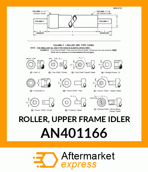 ROLLER, UPPER FRAME IDLER AN401166