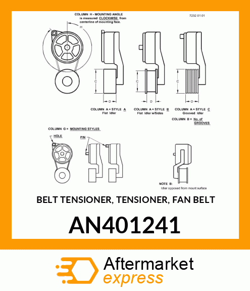 BELT TENSIONER, TENSIONER, FAN BELT AN401241