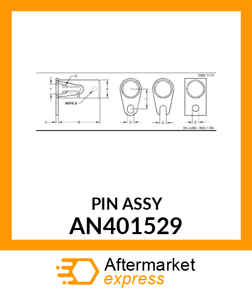 PIN, BOOM LIFT ARM LINKAGE AN401529