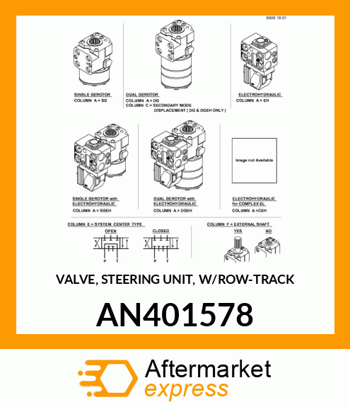 VALVE, STEERING UNIT, W/ROW AN401578