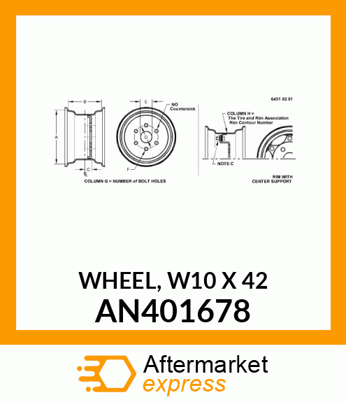 WHEEL, W10 X 42 AN401678