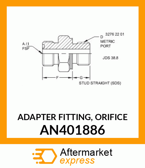 ADAPTER FITTING, ORIFICE AN401886