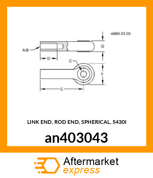 LINK END, ROD END, SPHERICAL, 5430I an403043