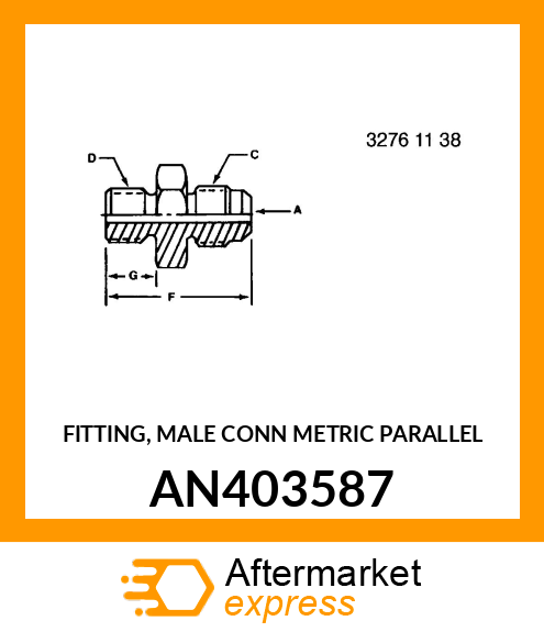 FITTING, MALE CONN METRIC PARALLEL AN403587