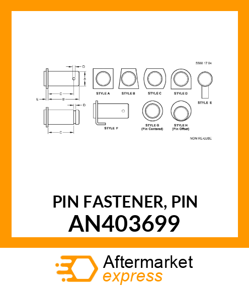PIN FASTENER, PIN AN403699
