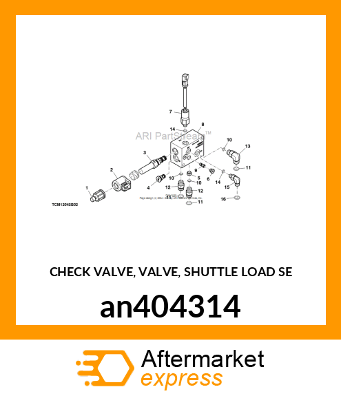 CHECK VALVE, VALVE, SHUTTLE LOAD SE an404314