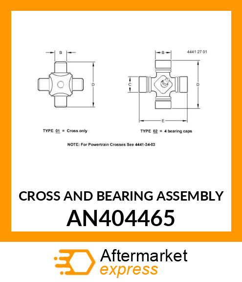 CROSS AND BEARING ASSEMBLY AN404465