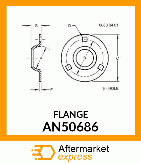 PRESSED FLANGED HOUSING, FLANGETTE AN50686