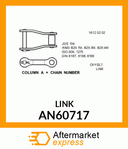 LINK CHAIN, LINK ASSY A 2050 OFFSET AN60717