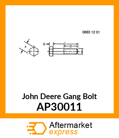 GANG BOLT, 11" SPACING AP30011